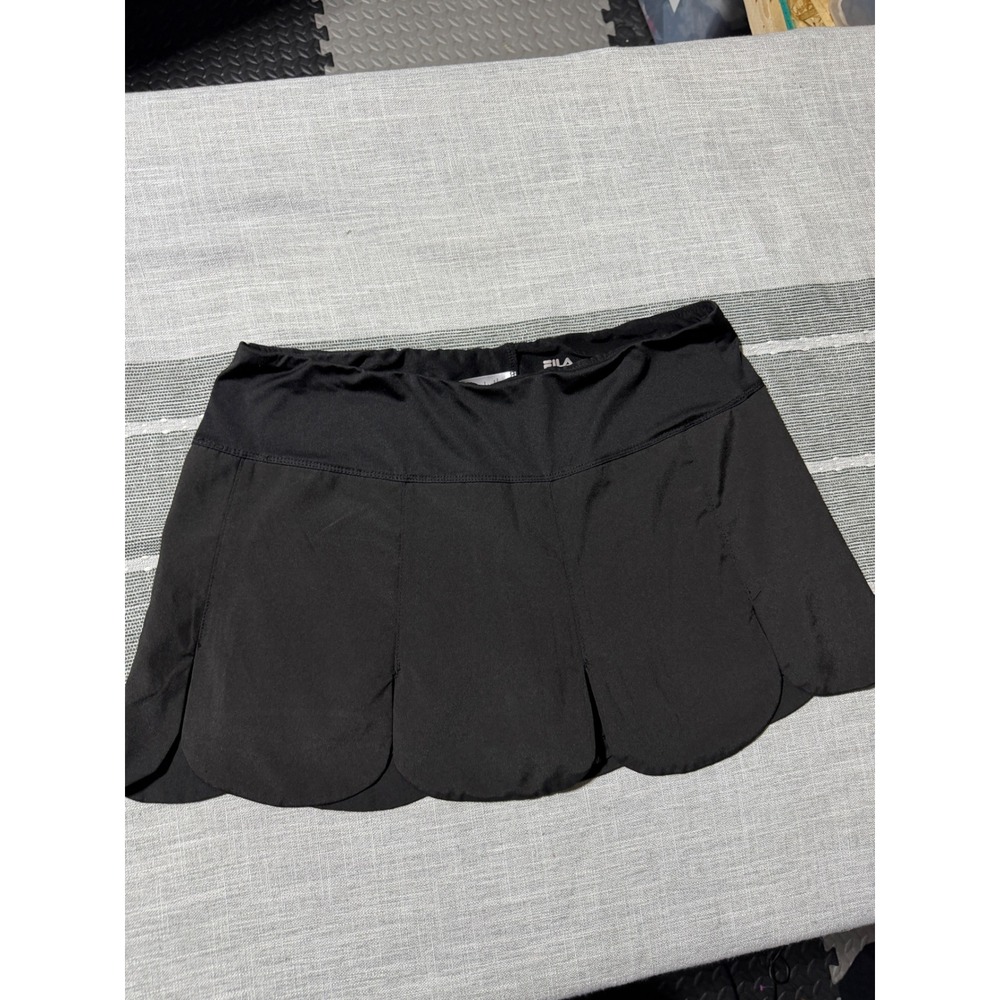 Fila Womens Black Scalloped Athletic Skort Tennis Golf Skirt Size Large L